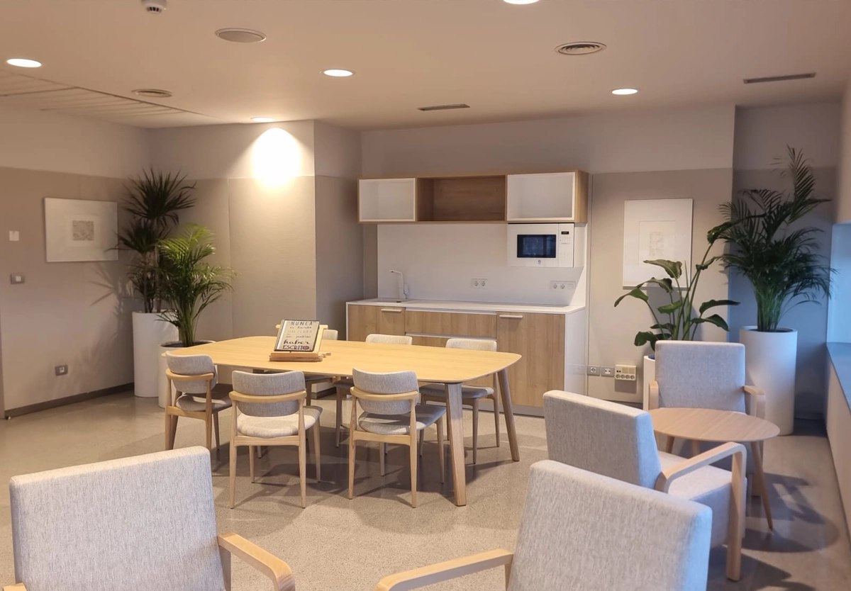 Sala para familiares en la unidad de cuidados paliativos del Hospital de Oza